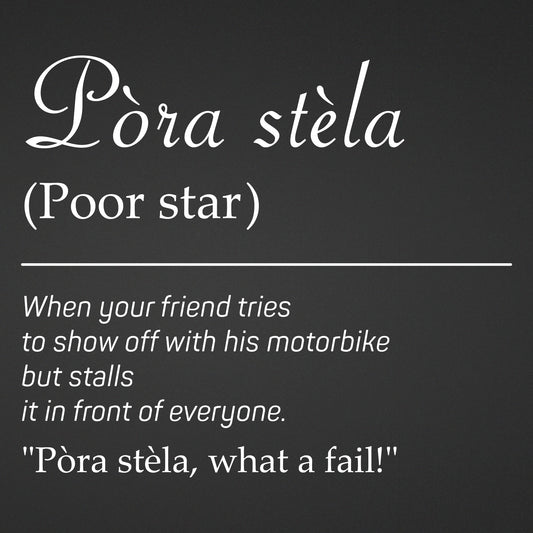 Adesivo "Pòra stèla" - Dialetto Bresciano | Sticker Simpatico