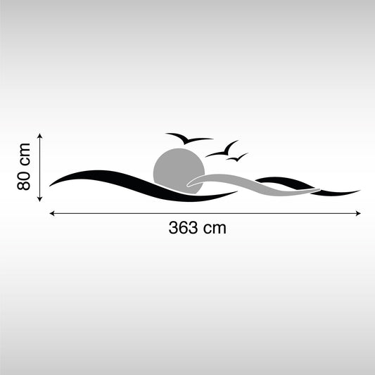 Adesivo Camper - Tramonto sul Mare con Gabbiani