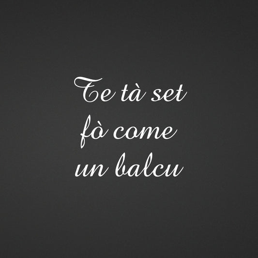 Adesivo "Dialetto bresciano" 'Te tà set fò come un balcu' - Dialetto bresciano vivace ZIPPOPIU.it