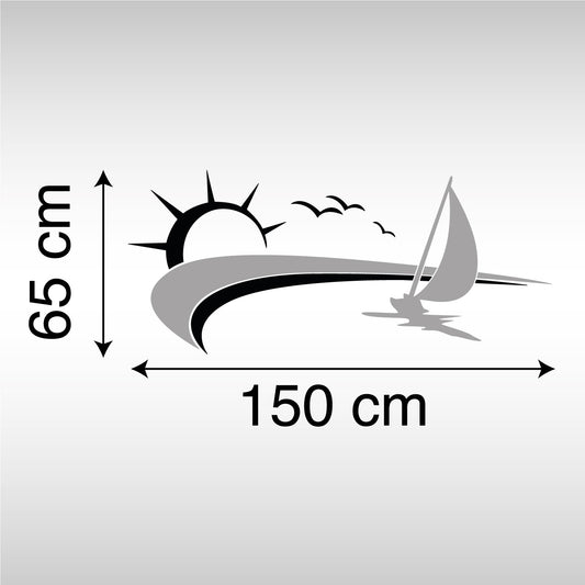Adesivo Camper - Tramonto con Gabbiani