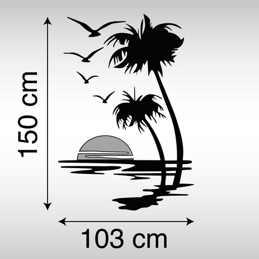 Adesivo Camper - Palme al Tramonto