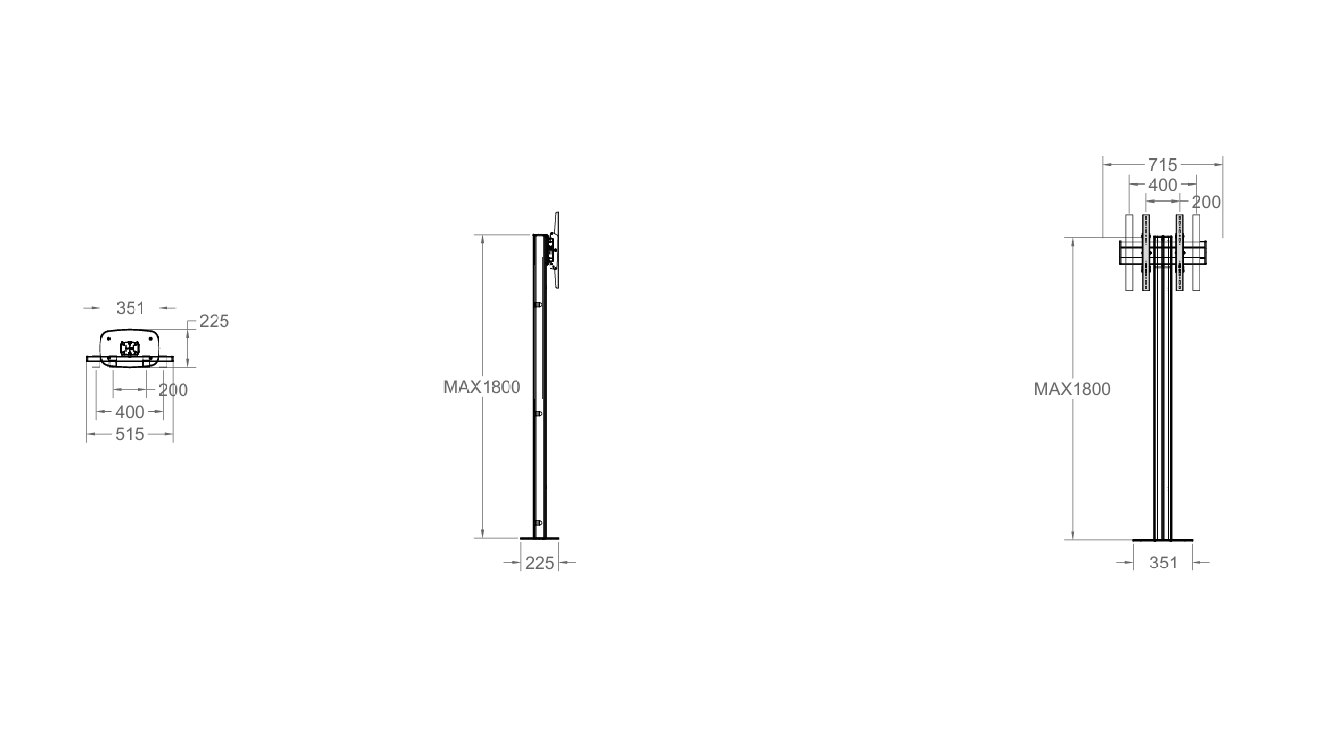 Pedestal no independiente de 30" a 65"