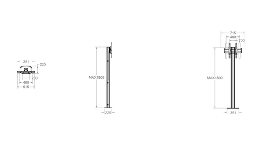 Pedestal no independiente de 30" a 65"
