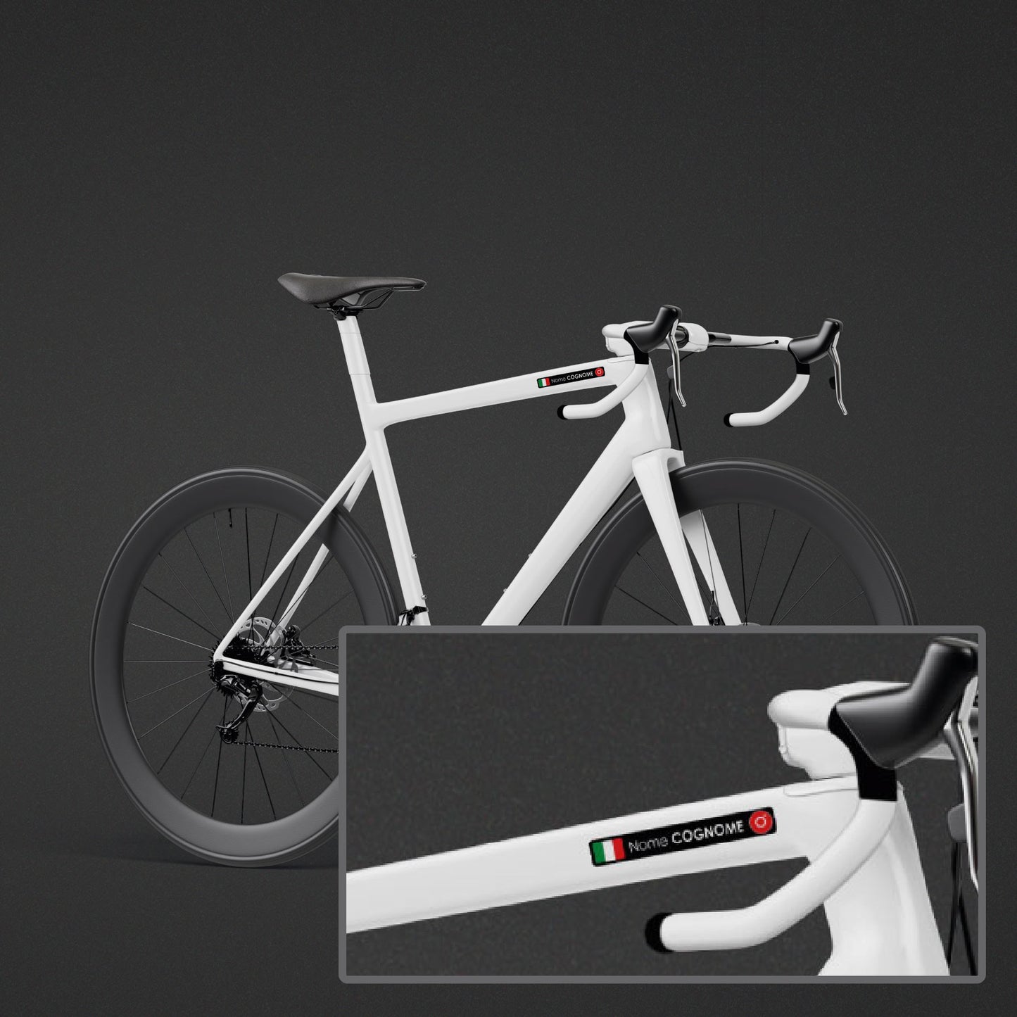 Racing Stickers with Name, Surname, Flag and Blood Type (KIT OF 4 STICKERS)