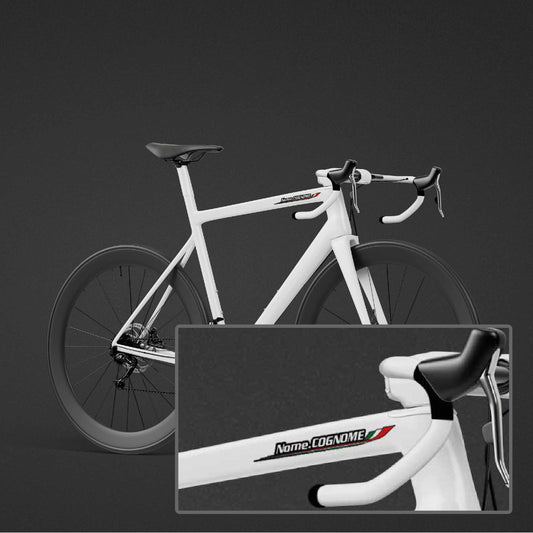 Adesivi Nome Personalizzato con Bandiera Italiana (4 pz)