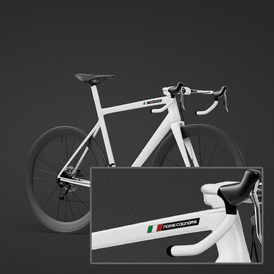 Adesivi Nome Personalizzato con Bandiera Italiana (KIT 4 ADESIVI)