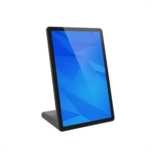 Desktop signage touch a L 10,95″ verticale ZIPPODIGITAL: vista prospettica opposta