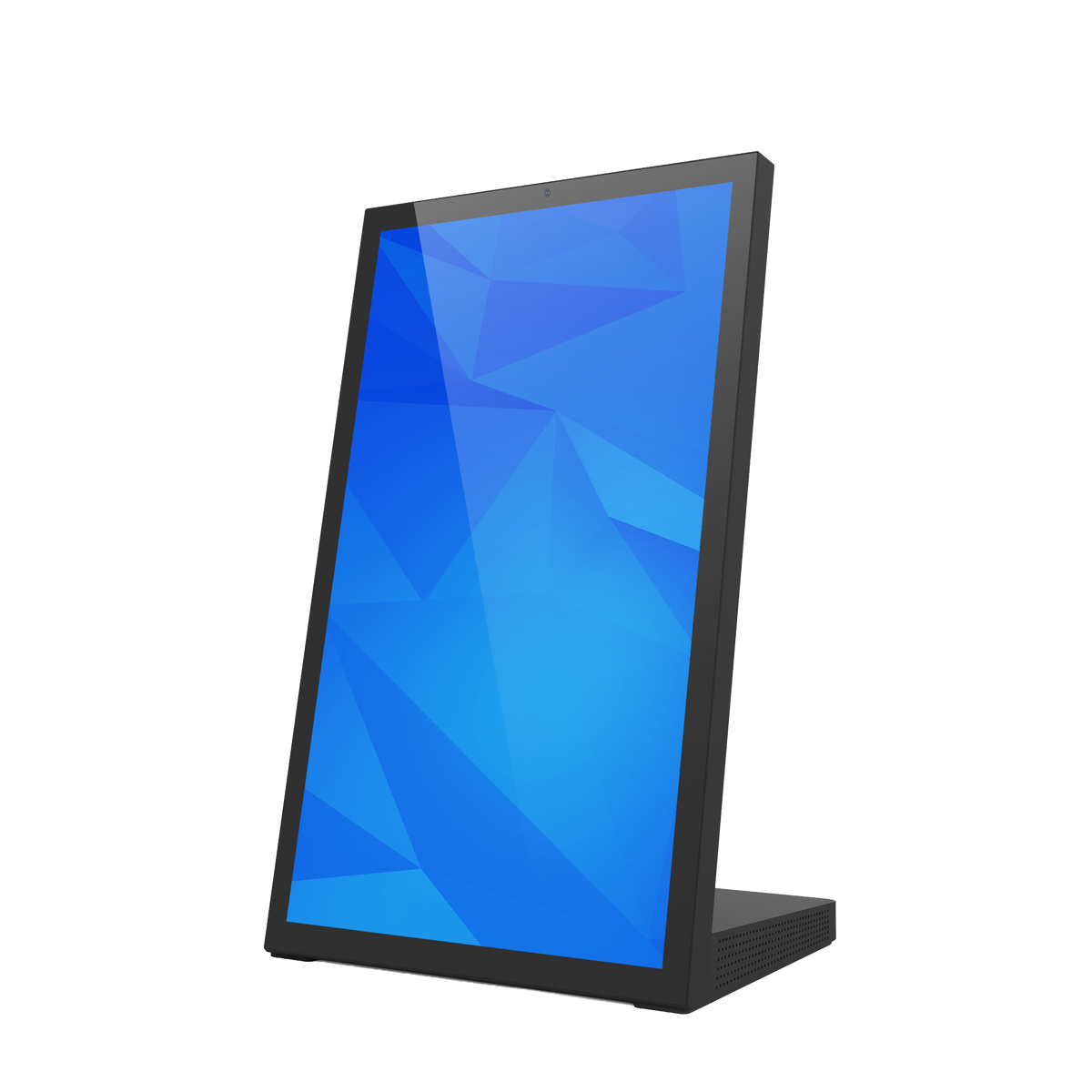 Desktop signage touch ELC WL1539T: vista con supporto a L integrato