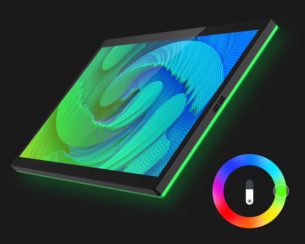 10.1″ smart home touch panel: illustration of the adjustable RGB LED function