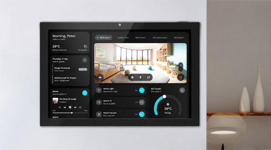 ZIPPODIGITAL pannello domotico touch 10,1″: pannello domotico touch da parete, vista installato parete casa