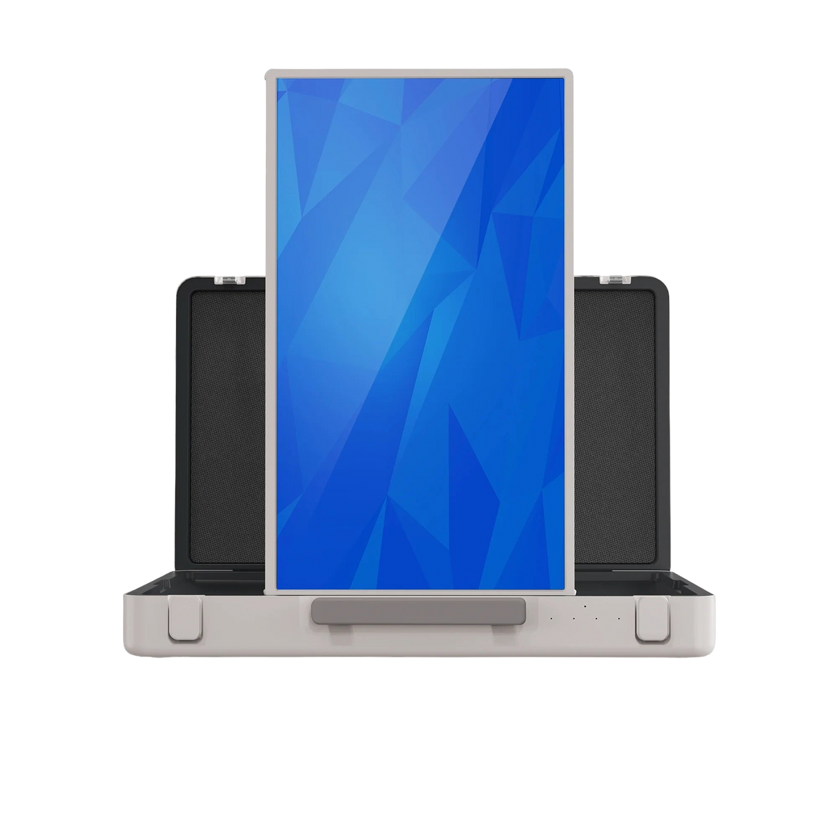 ZIPPODIGITAL TV touch a valigetta 27″: schermo touch portatile a valigetta, frontale verticale