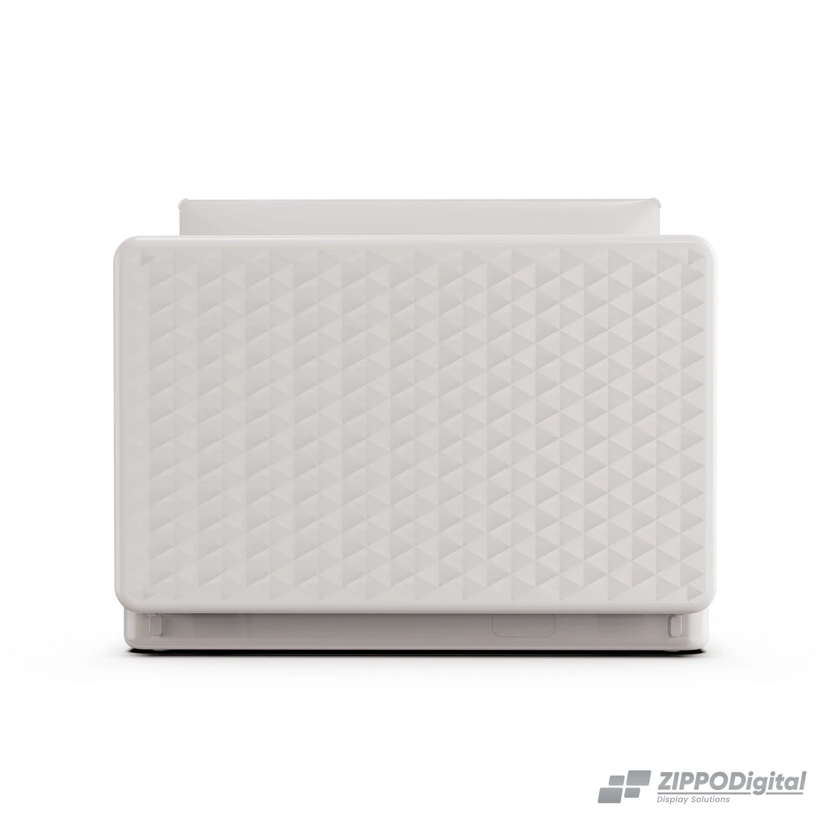 ZIPPODIGITAL TV touch a valigetta 27″: schermo touch portatile a valigetta, valigetta chiusa, fondo bianco