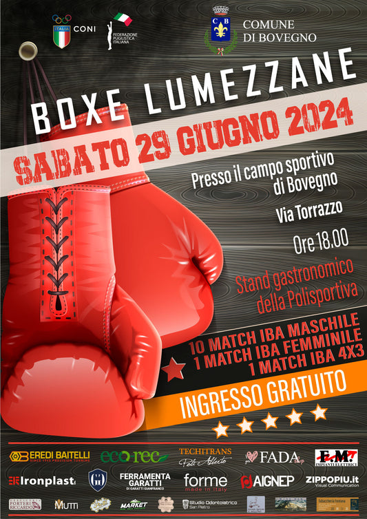 BOXE LUMEZZANE | 29 GIUGNO 2024 - Serata di Pugilato e Spettacolo a Bovegno