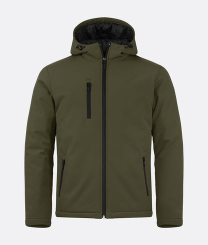 Men's Long Sleeve Padded Softshell Jacket with Hood