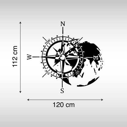 Adesivo Camper - Bussola e Mappa del Mondo