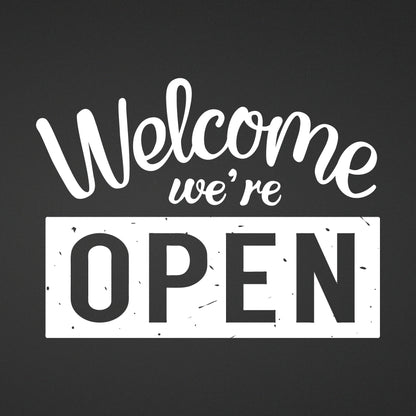 Adesivo Intagliato "Welcome We're Open"