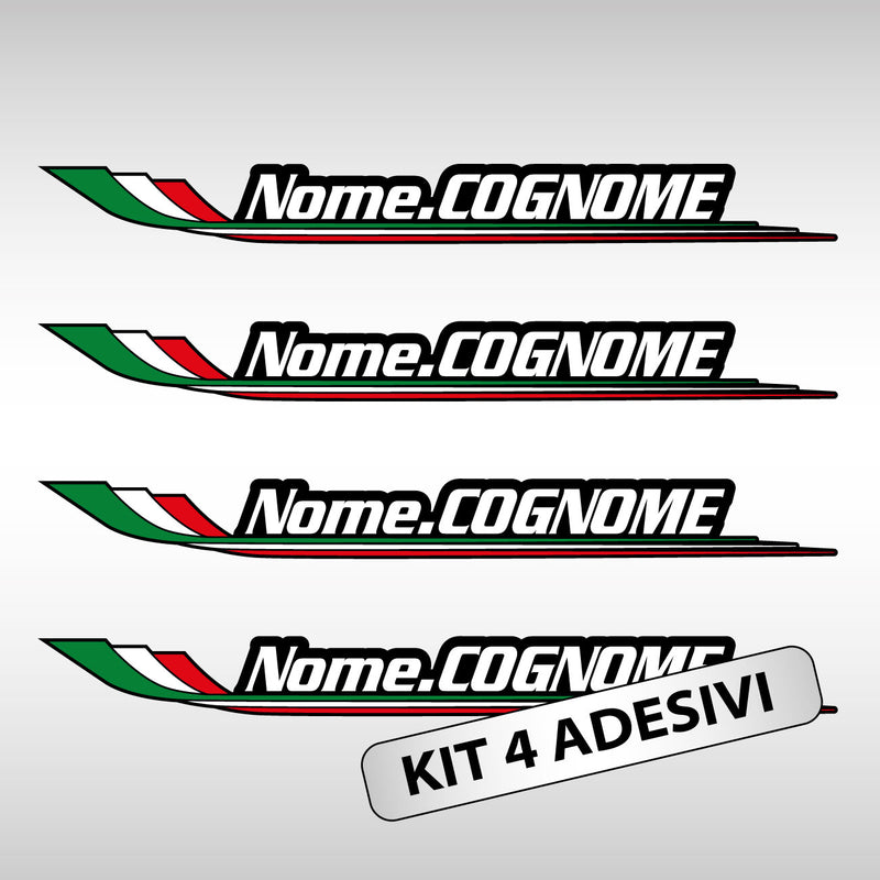 Name Stickers with Italian Flag
