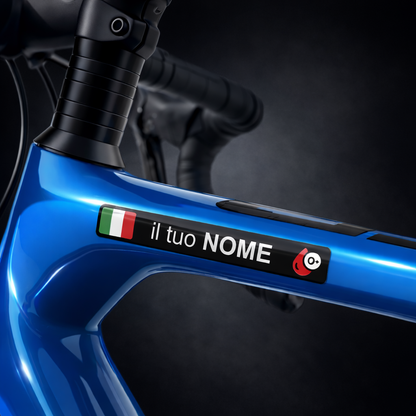 Personalized Name Stickers with Italian Flag and Blood Type