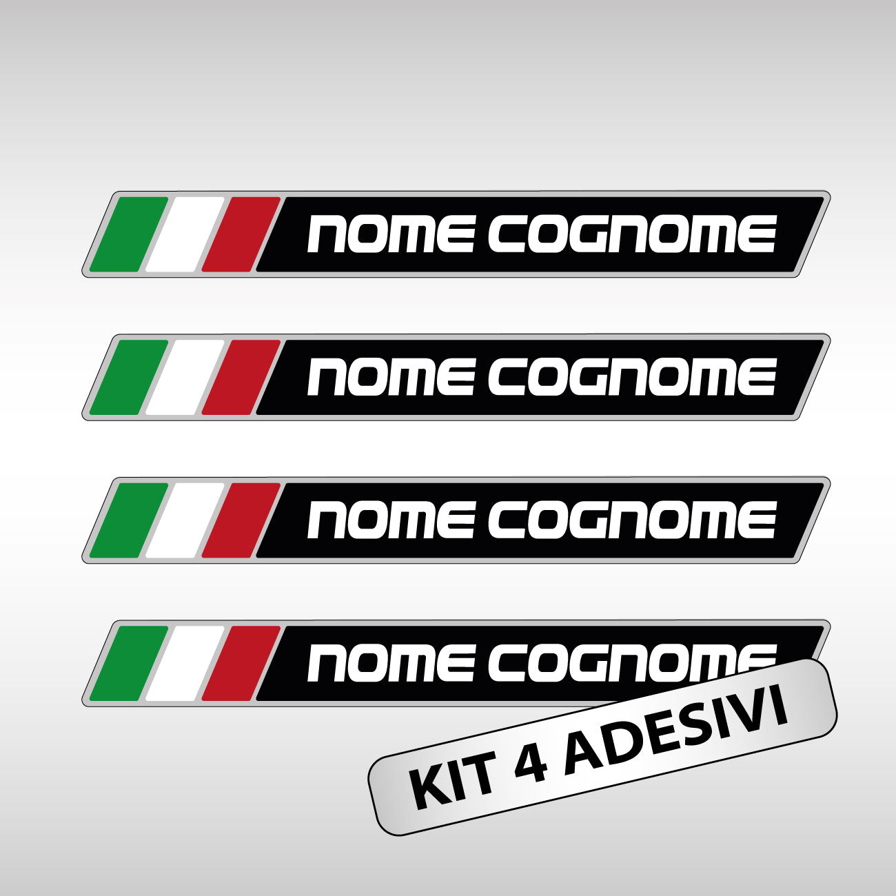 Personalized Name Stickers with Italian Flag