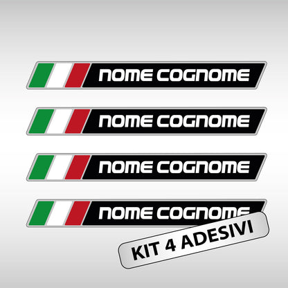Personalized Name Stickers with Italian Flag