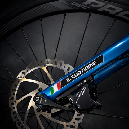 Pegatinas de nombre personalizadas con la bandera italiana