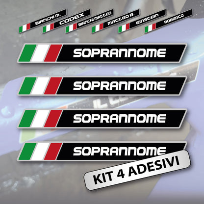 Customizable Name + Italian Flag Stickers