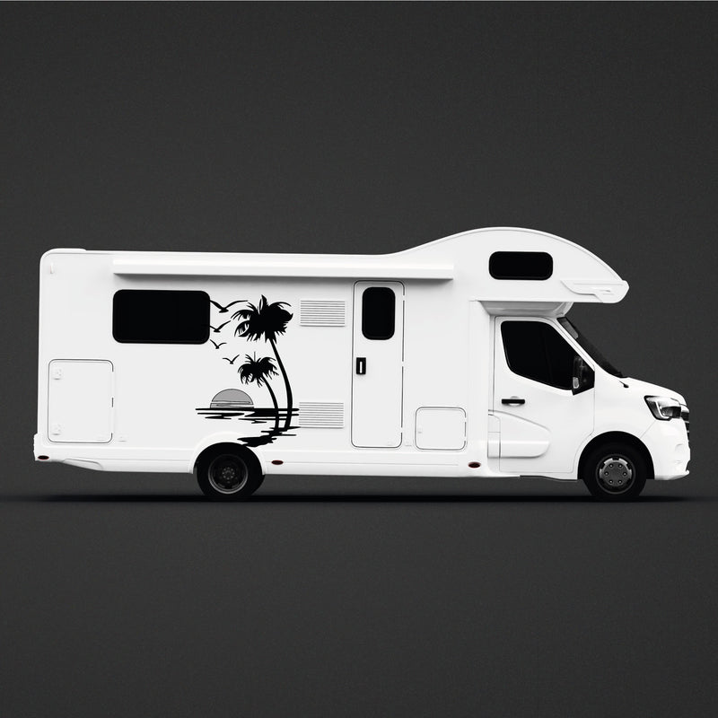Camper Sticker - Sunset Palms