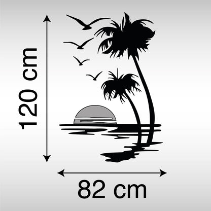 Camper Sticker: Tropical Sunset for a Paradise Island