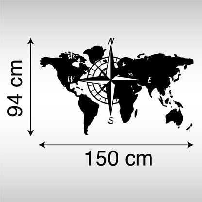 Pegatina Camper World Map &amp; Compass: explora con estilo