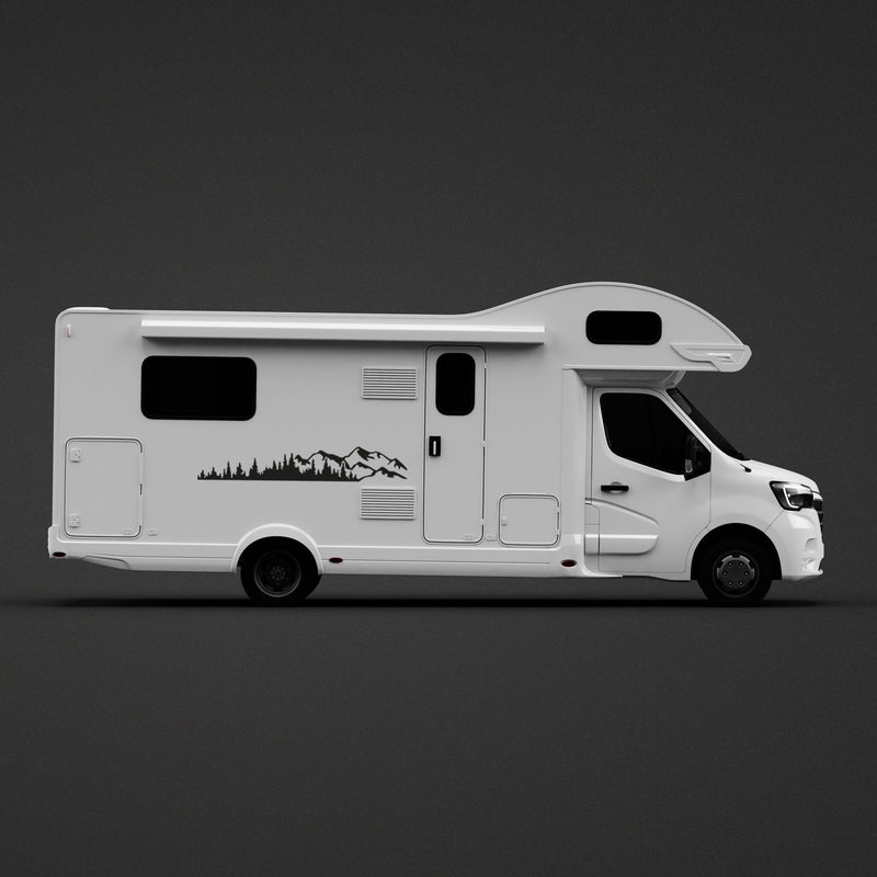 Camper Sticker - Panoramic Mountains and Forest