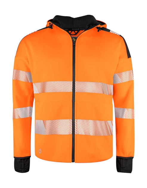 Felpa Alta Visibilità 6110 HI-VIS HOODY FULL ZIP- EN ISO 20471 - classe 3/2 Uomo PROJOB