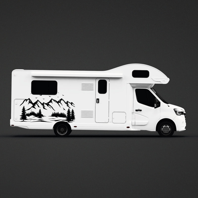Camper Decal - Mountains and Forest