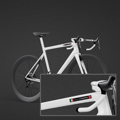 Adesivi Racing con Nome, Cognome, Bandiera e Gruppo Sanguigno (4 pz)