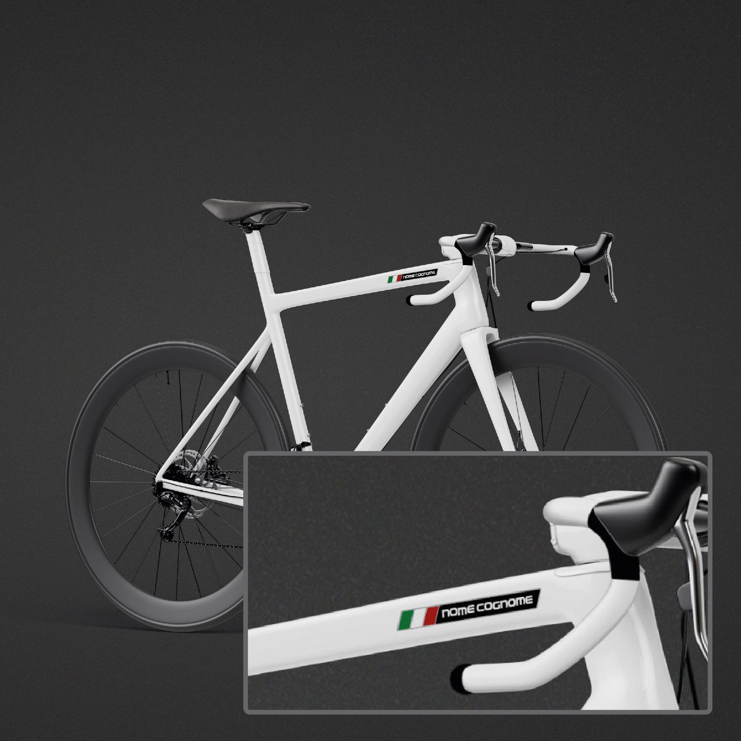 Adesivi Nome Personalizzato con Bandiera Italiana (4 pz)