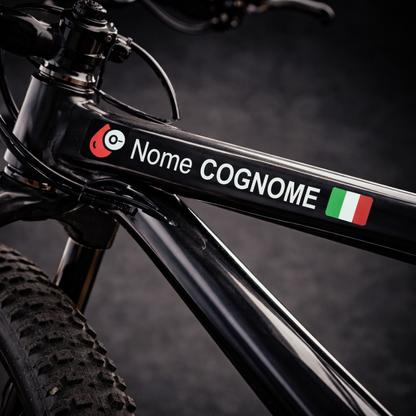 Personalized Name Stickers with Italian Flag and Blood Type