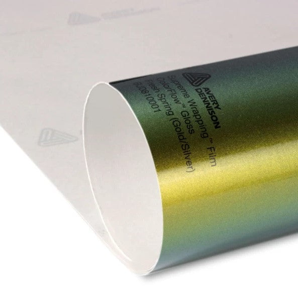 Glossy Gold/Green Adhesive Film for Wrapping