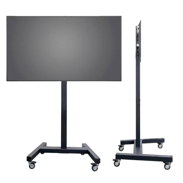 Carrello con Ruote per Monitor, TV o Lavagna da 40" fino a 90": vista frontale e laterale