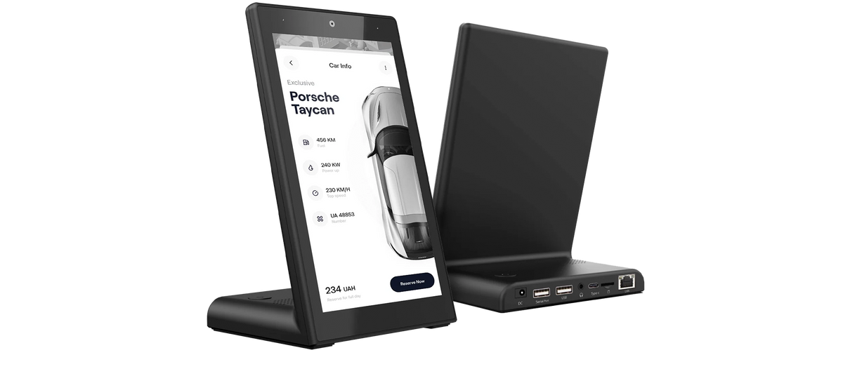 Desktop signage touch a L 8″ verticale ZIPPODIGITAL: esempio d’uso ELC, informazioni e prenotazioni