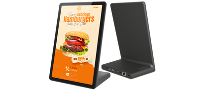 Desktop signage touch a L 10,95″ verticale ZIPPODIGITAL: esempio d’uso ELC, menu e promozioni