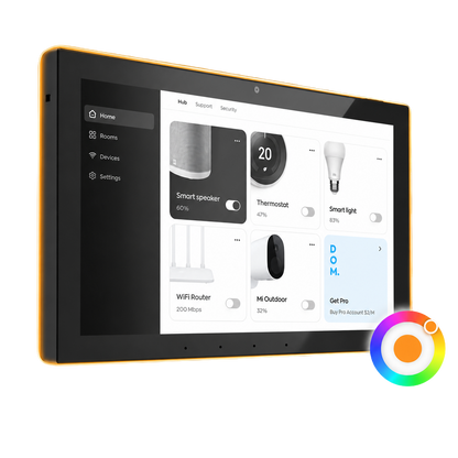 ZIPPODIGITAL pannello domotico touch 10,1″: illuminazione RGB dei bordi personalizzabile, esempio di selezione del colore