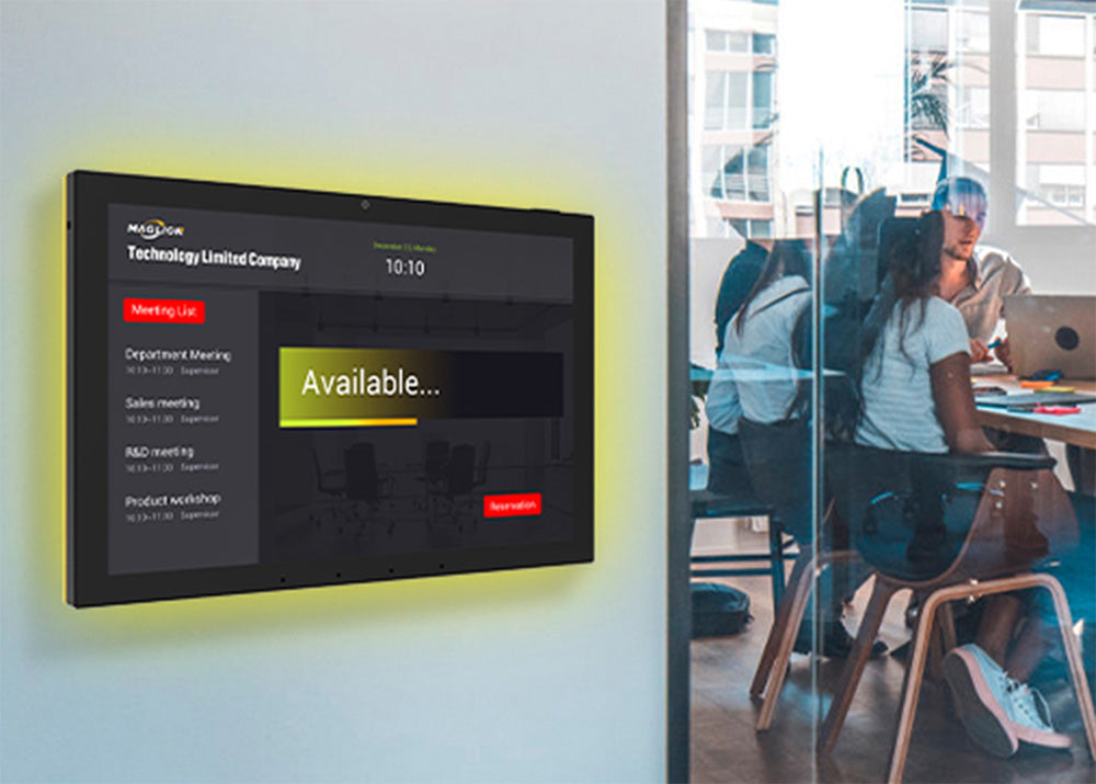 Pannello domotico touch da parete 10,1″ con luce RGB ZIPPODIGITAL: esempio d’uso, sale riunioni