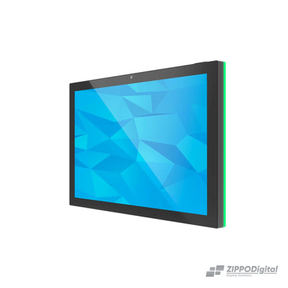 ZIPPODIGITAL pannello domotico touch 10,1″: vista obliqua destra, pannello domotico touch da parete con luce RGB