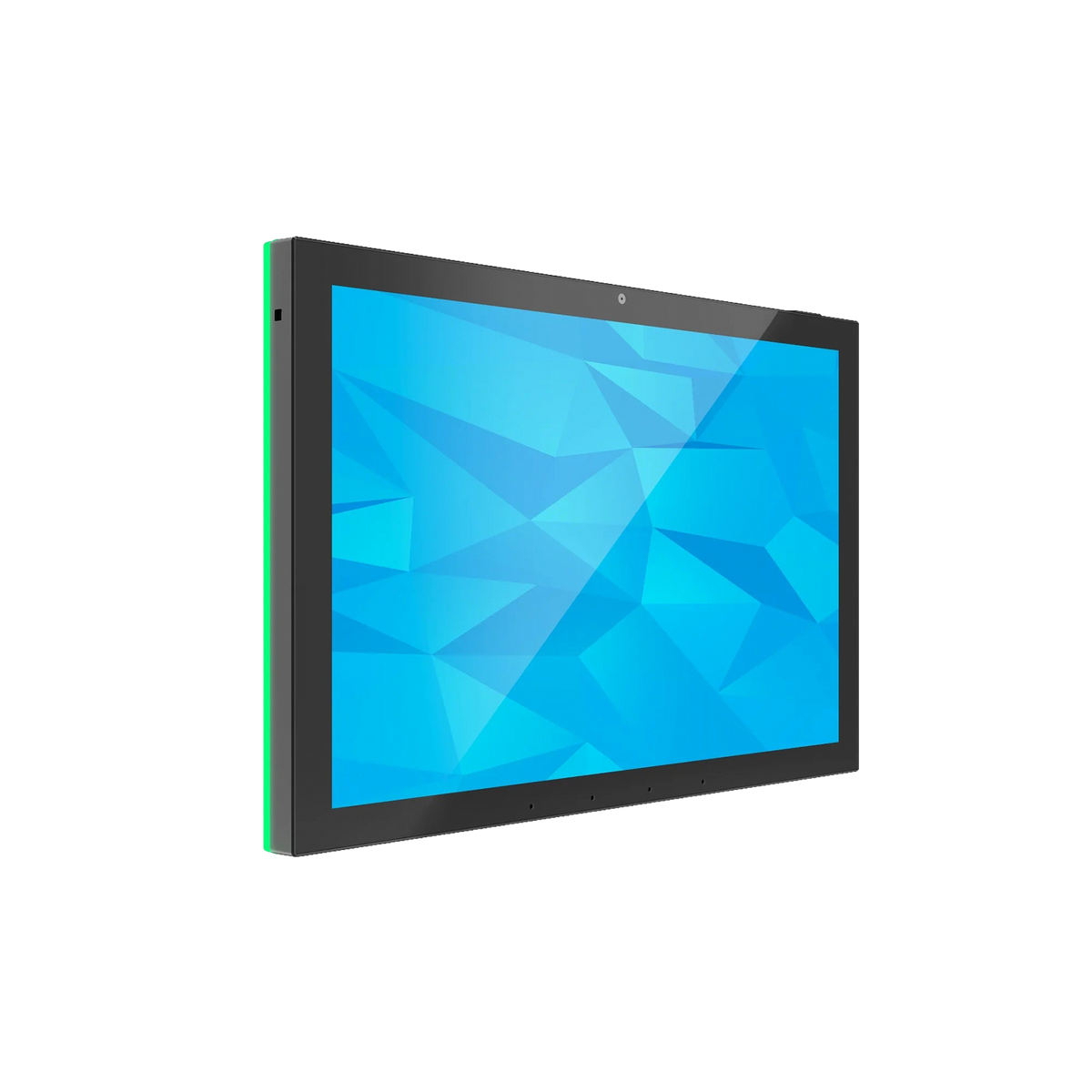 ZIPPODIGITAL pannello domotico touch 10,1″: vista obliqua sinistra, pannello domotico touch da parete con luce RGB