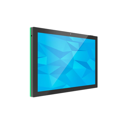 ZIPPODIGITAL pannello domotico touch 10,1″: vista obliqua sinistra, pannello domotico touch da parete con luce RGB