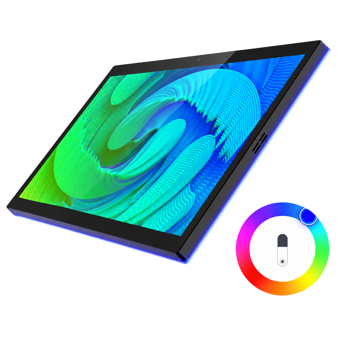 ZIPPODIGITAL pannello domotico touch 15,6″: illuminazione RGB dei bordi personalizzabile, esempio di selezione del colore