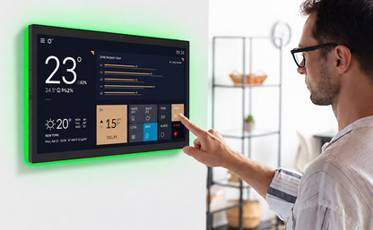 ZIPPODIGITAL pannello domotico touch 15,6″: pannello domotico touch da parete, vista uso touch casa