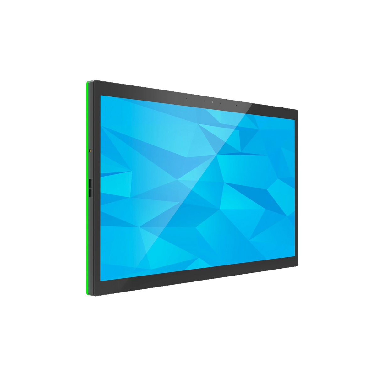 ZIPPODIGITAL pannello domotico touch 15,6″: vista obliqua sinistra, pannello domotico touch da parete con luce RGB