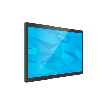 ZIPPODIGITAL pannello domotico touch 15,6″: vista obliqua sinistra, pannello domotico touch da parete con luce RGB