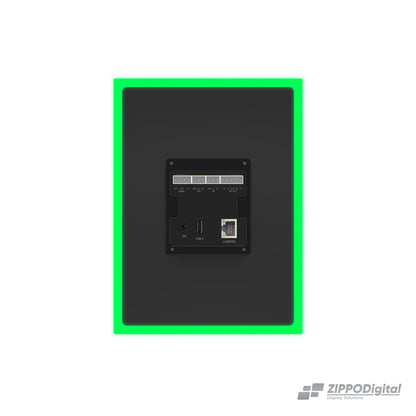 ZIPPODIGITAL pannello domotico touch 9,7″: retro connessioni, pannello domotico touch da parete con luce RGB
