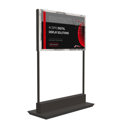 Totem da Vetrina Luxury Completo + 3 Anni Software Incluso: totem orizzontale in prospettiva